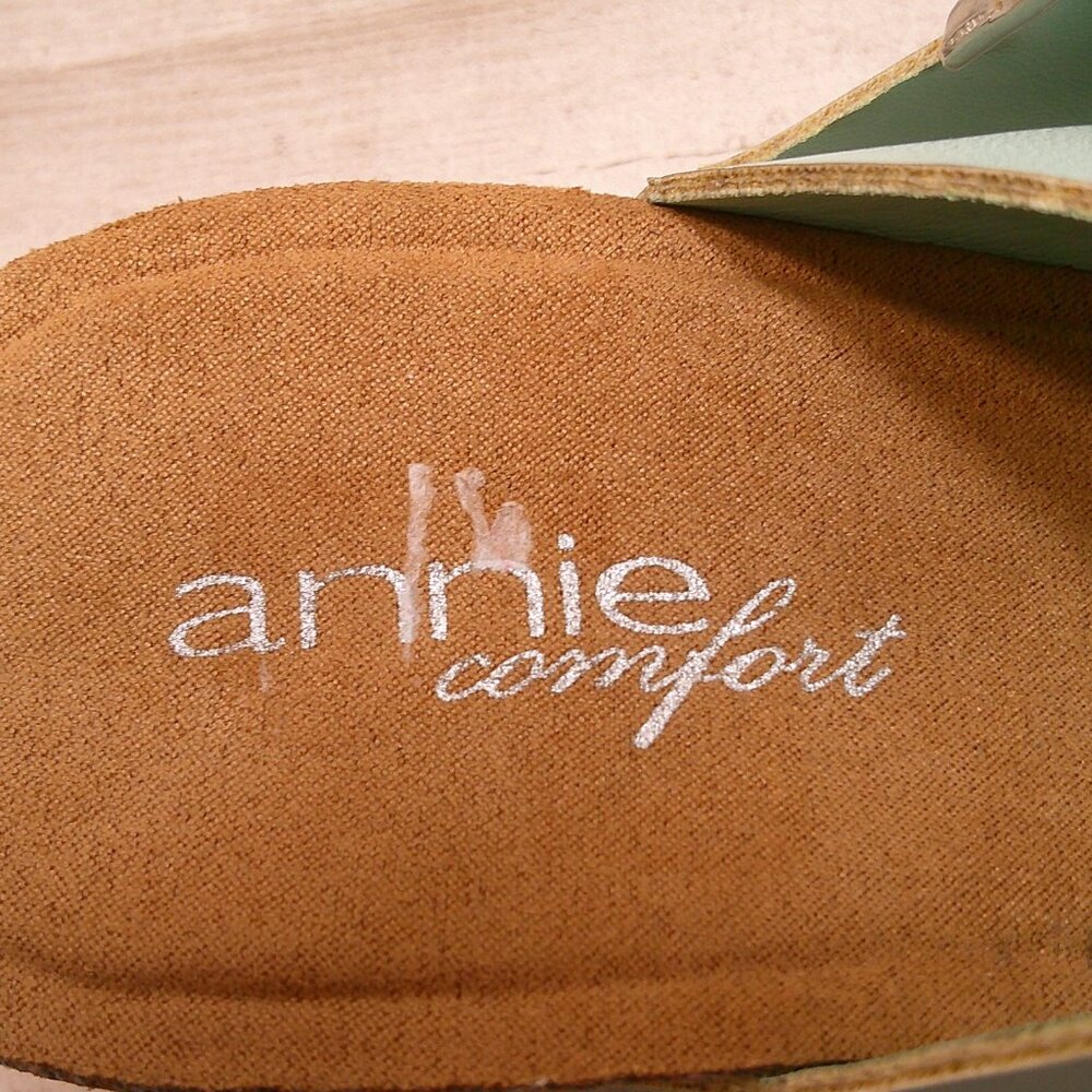 Annie Comfort Light Aqua Boho Summer Cork Coastal Wedges Braided Strap SZ 6.5 - Picture 3 of 13